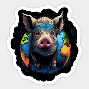 Pot-Bellied Pig Earth Day Sticker